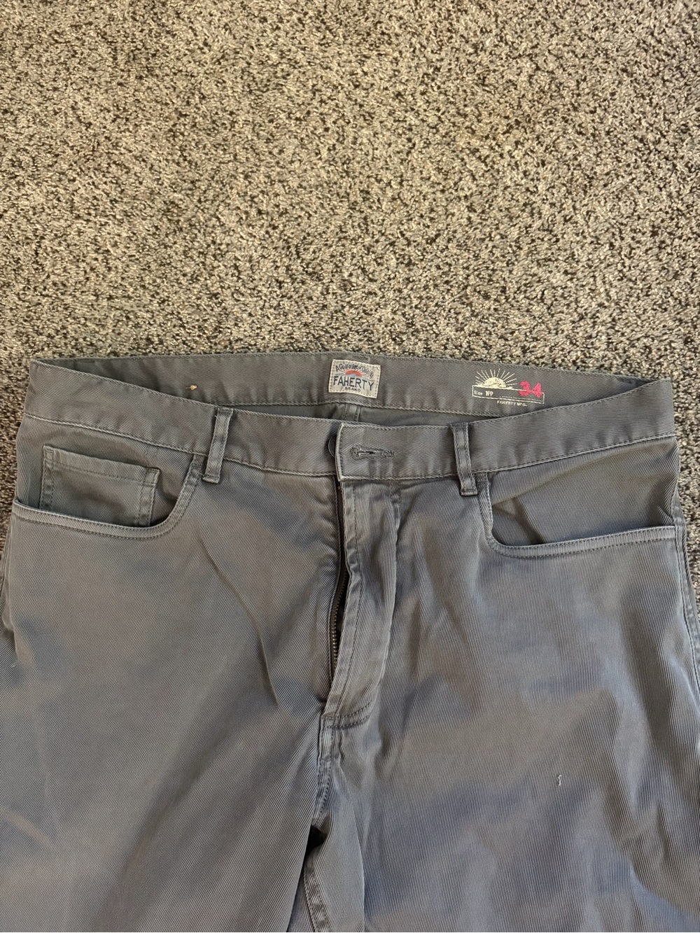 Faherty Men’s Slate Gray Slim Straight Jeans